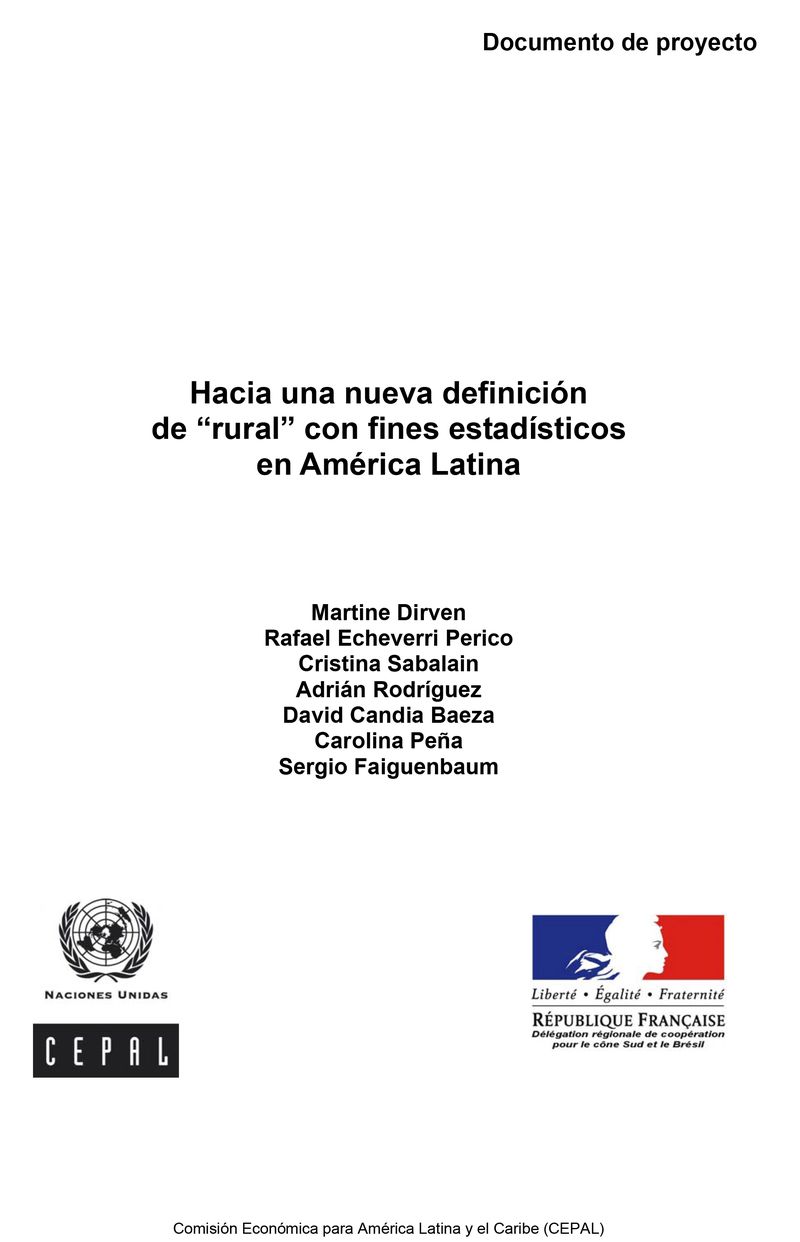 Hacia una nueva definición de “rural” con fines estadísticos en América Latina